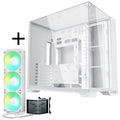 Lian Li O11 Vision Compact hvit forfra med glasspanel