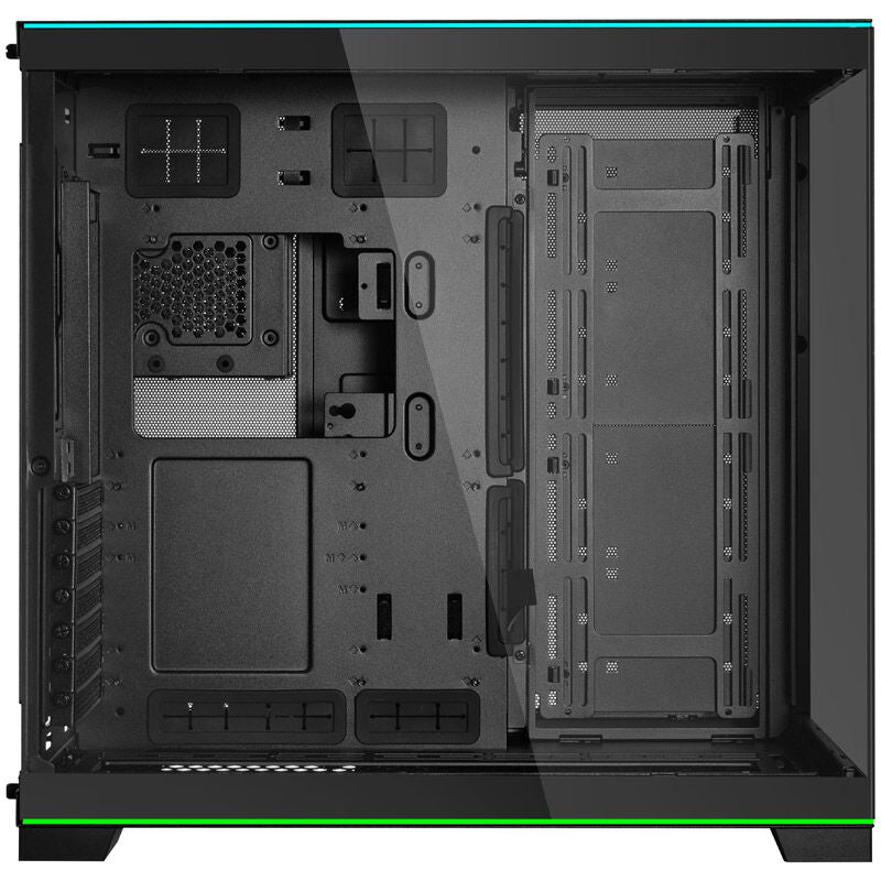Montert Lian Li O11D EVO RGB kabinett med TRYX PANORAMA 360 AIO