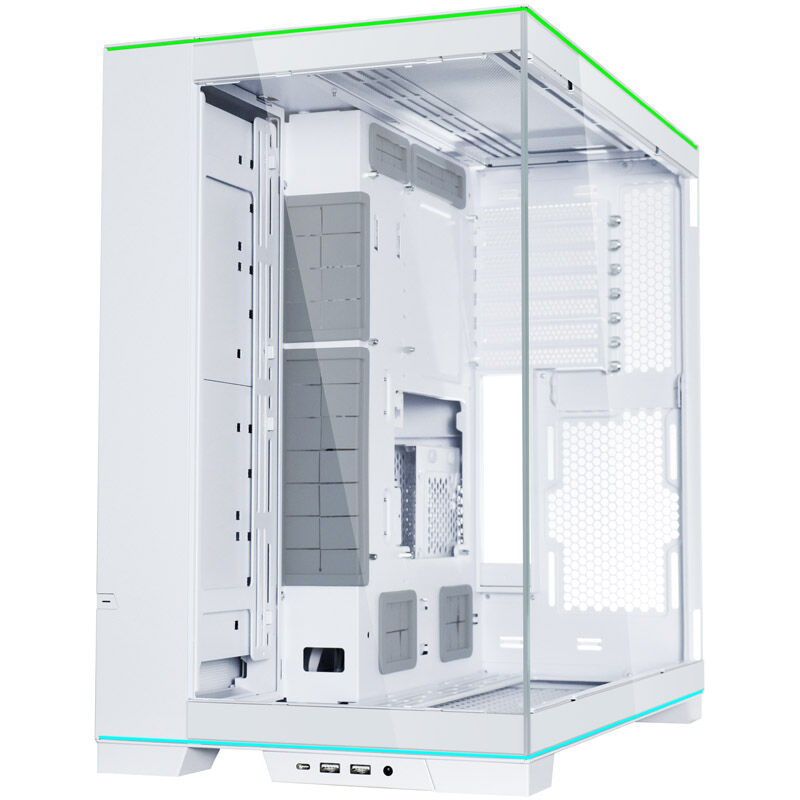 Lian Li O11D EVO RGB + TRYX PANORAMA ARGB AIO vannkjøling 360 mm hvit detalj av ARGB-vifte