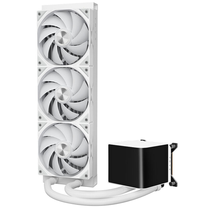 Lian Li O11D EVO RGB + TRYX PANORAMA ARGB AIO vannkjøling 360 mm hvit kabinett med demontert panel