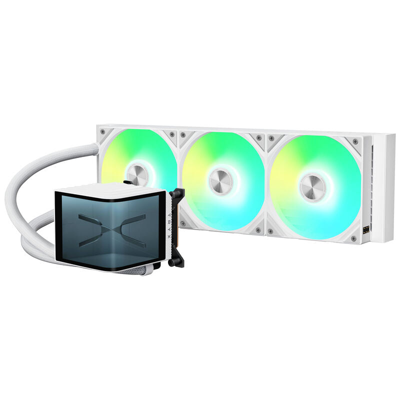Lian Li O11D EVO RGB + TRYX PANORAMA ARGB AIO vannkjøling 360 mm hvit ARGB-belysning i kabinett