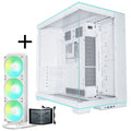 Lian Li O11D EVO RGB + TRYX PANORAMA SE AIO forfra hvit