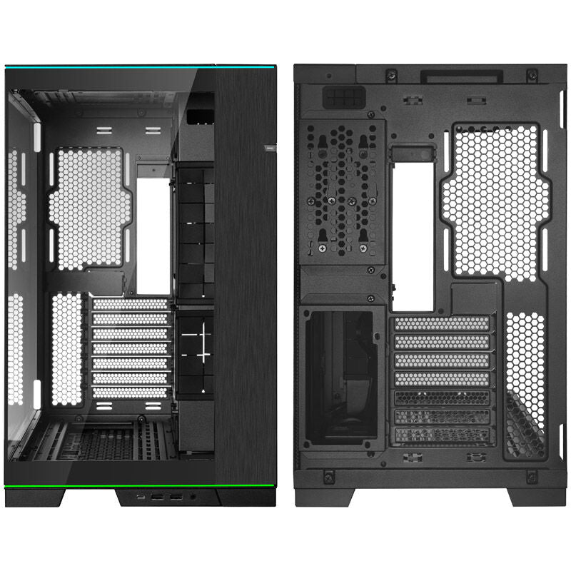 Lian Li O11D EVO RGB + TRYX PANORAMA SE AIO visning av intern layout