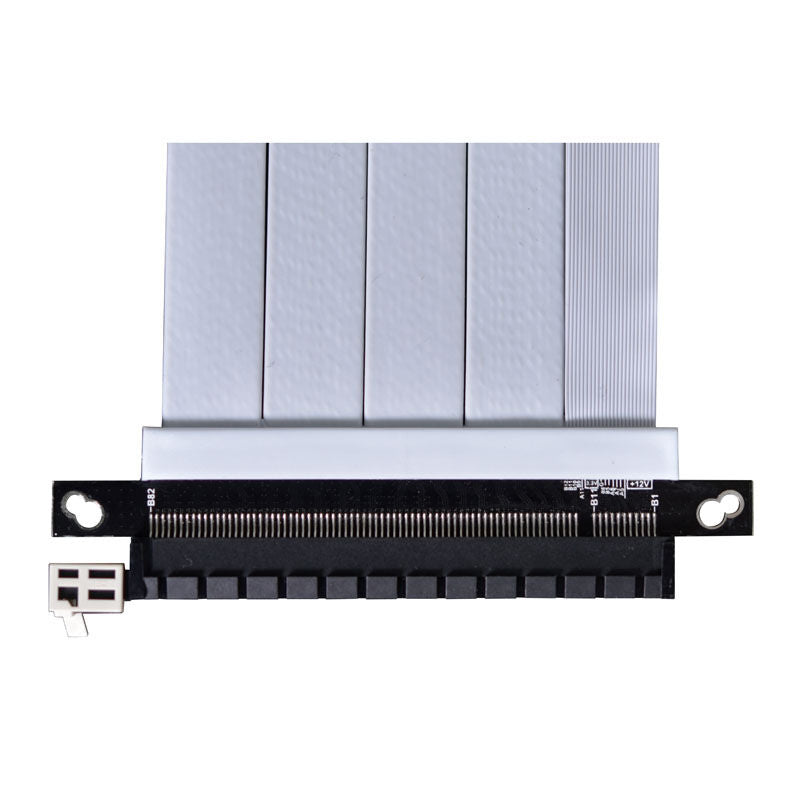 Detalj av Lian Li PW-PCI-4-60W PCIe 4.0 riserkabel 60 cm hvit