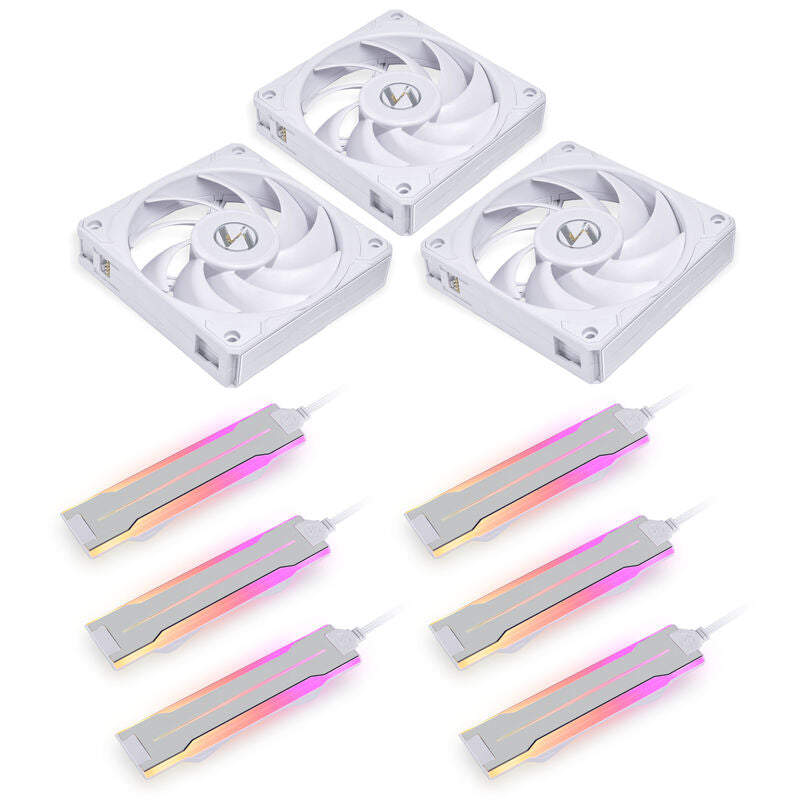 Lian Li UNI FAN P28 vifte 3-pakk 120 mm hvit ARGB forfra