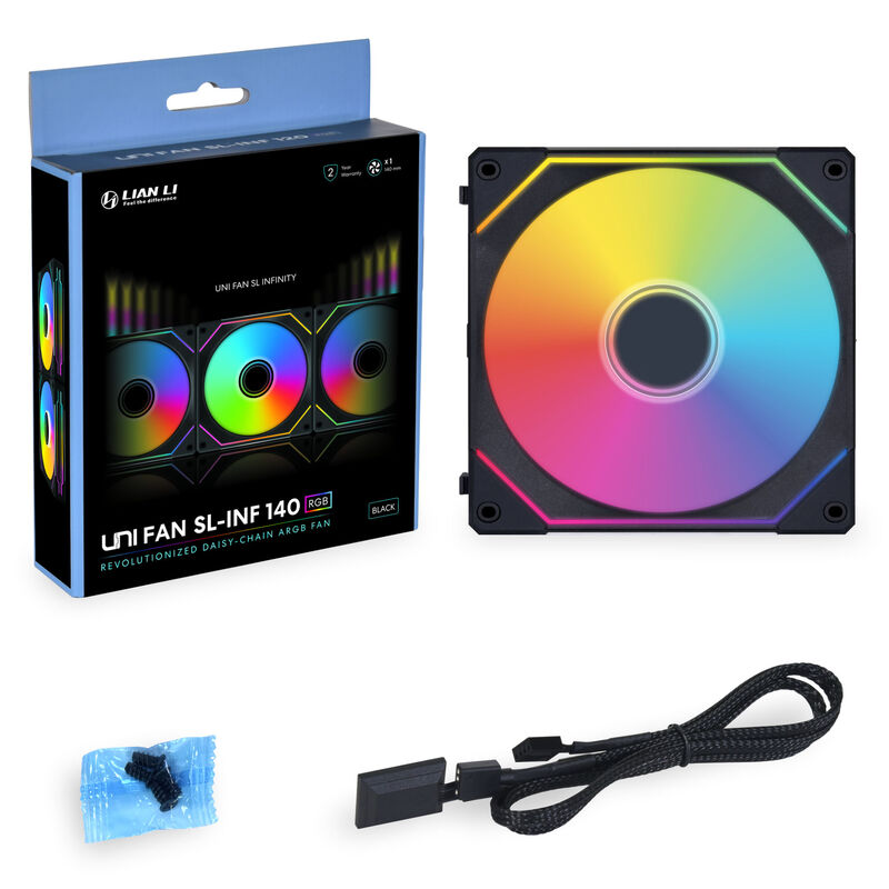 Lian Li UNI FAN SL-INF 140 ARGB vifte 4-pakk kabler og tilkoblinger