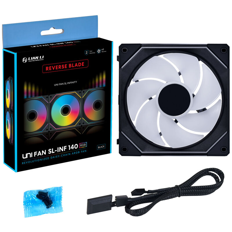 Lian Li UNI FAN SL-INF 140 ARGB vifte 4-pakk samlet pakke