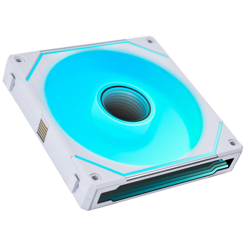 Bakside av Lian Li UNI FAN SL-INF 140 ARGB reverse blade hvit