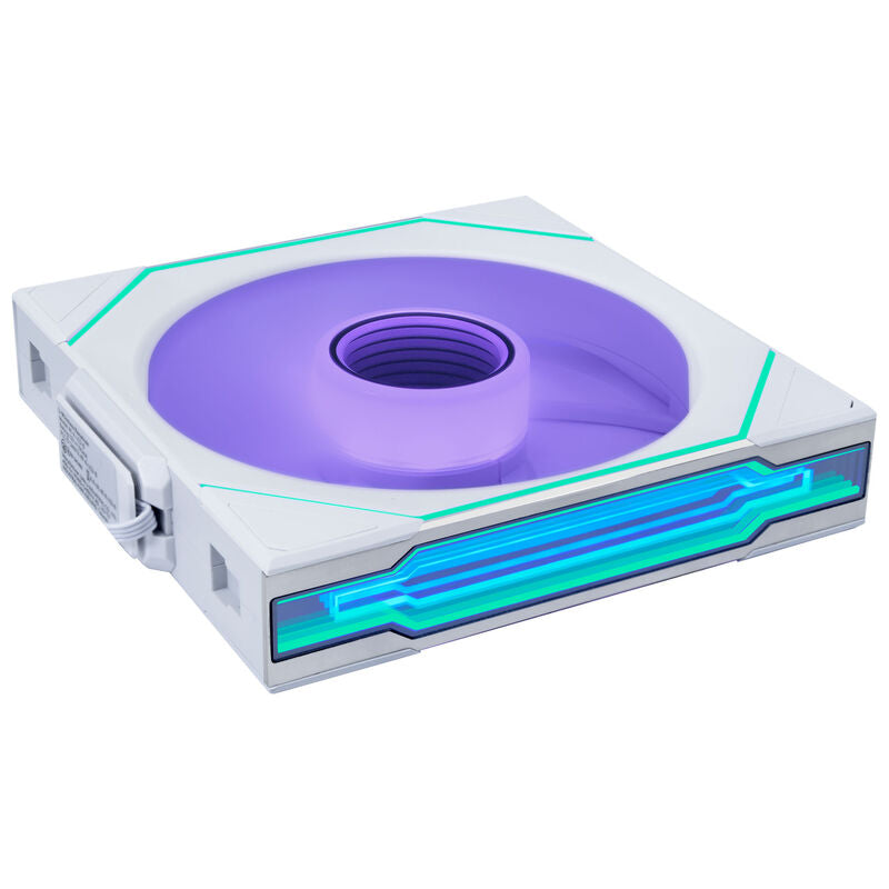 Lian Li UNI FAN SL-INF 140 Wireless ARGB Reverse Blade vifte hvit forfra