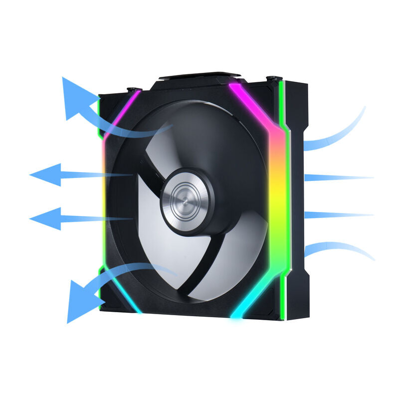 Lian Li UNI FAN SL Wireless ARGB vifte 3-pack detalj av aluminiumramme