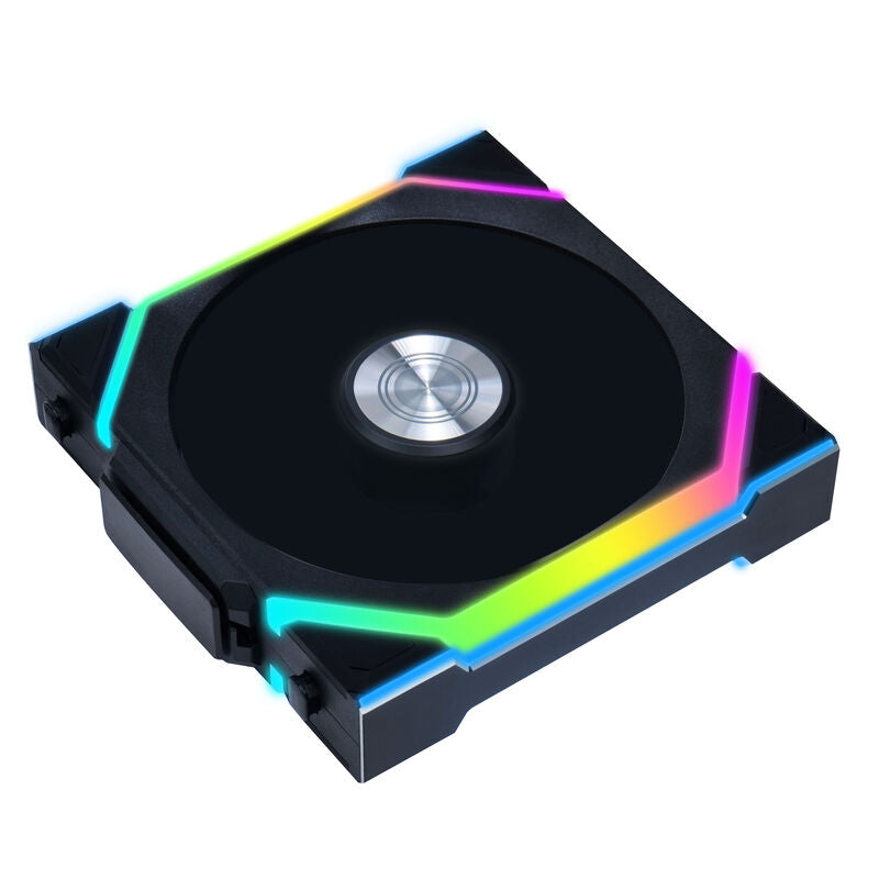 Lian Li UNI FAN SL Wireless ARGB vifte nærbilde av ARGB-lys