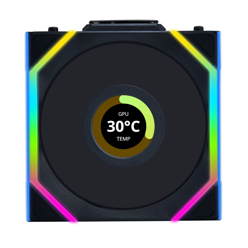 Lian Li UNI FAN SL Wireless LCD vifte 120 mm ARGB PWM hvit forfra