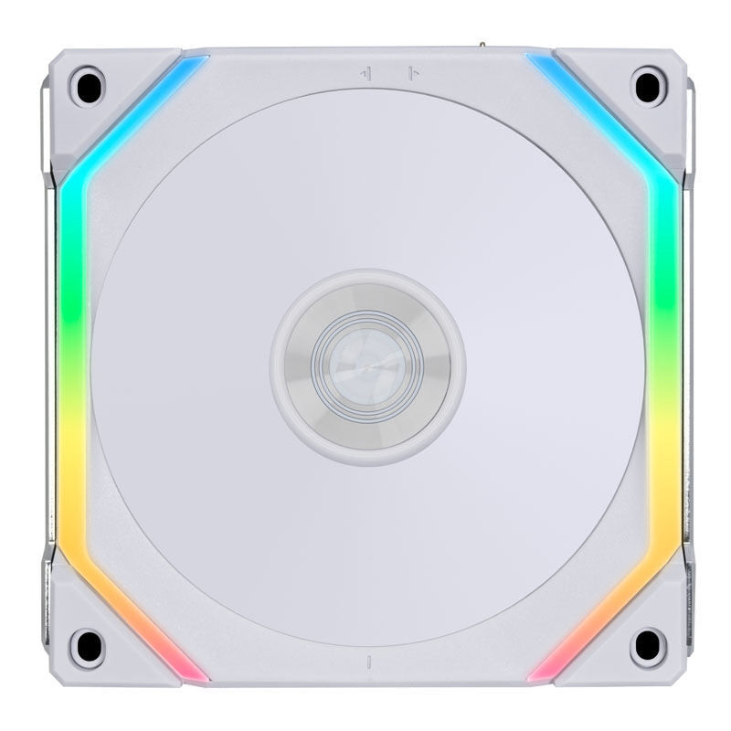 Lian Li UNI FAN SL120 V2 ARGB Reverse Blade PWM vifte 120 mm hvit forfra