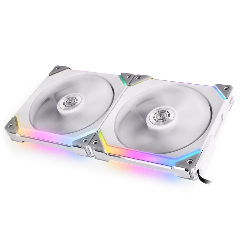 Lian Li UNI FAN SL140 ARGB PWM vifte 2-pack hvit forfra