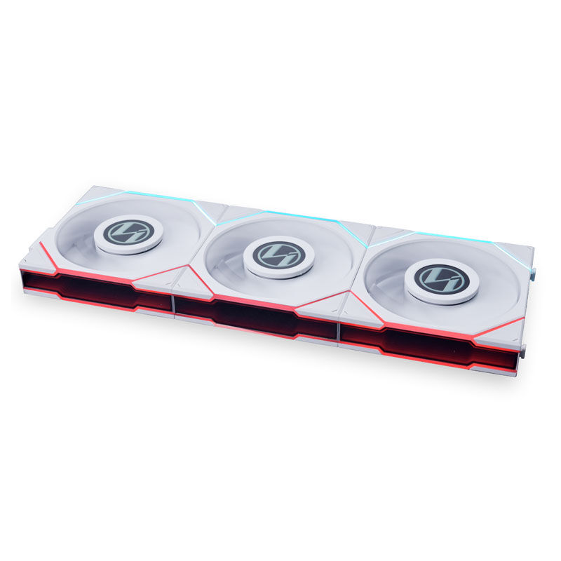 Lian Li UNI FAN TL LCD 120 mm vifte 3-pakk RGB hvit forfra