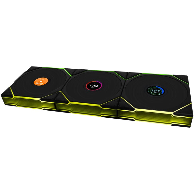 Lian Li UNI FAN TL-LCD Wireless Reverse vifte 3-pk forfra