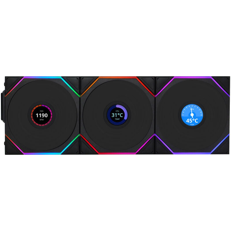 Lian Li UNI FAN TL-LCD Wireless Reverse vifte 3-pk bakside