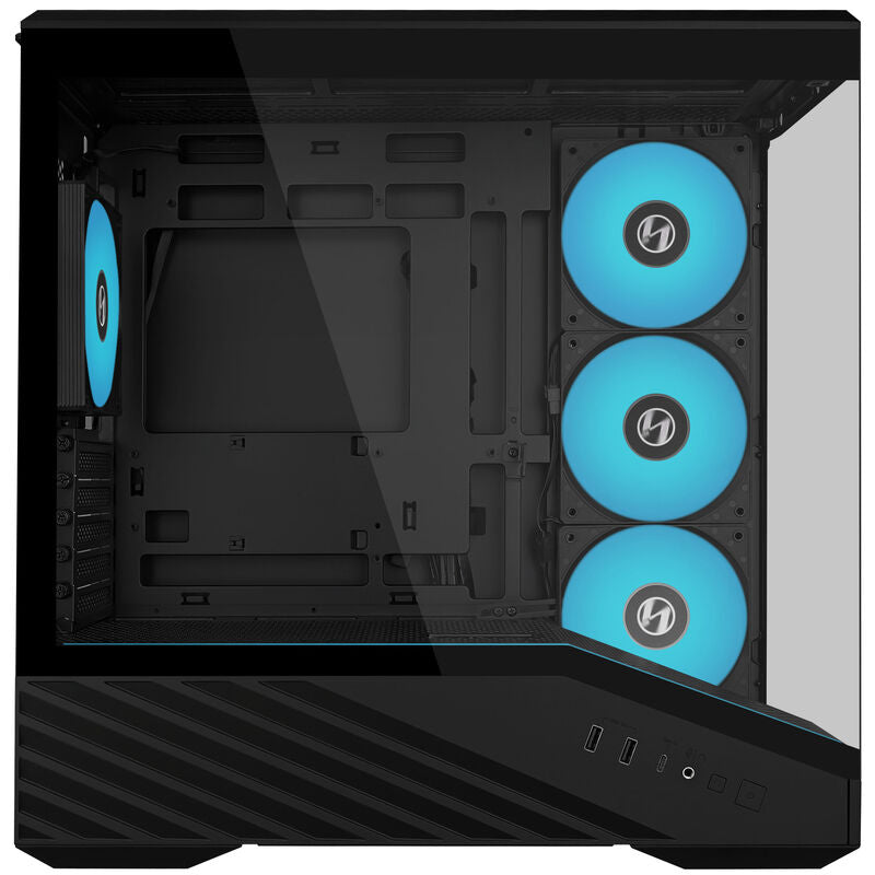 Detaljbilde av Lian Li VECTOR V100 MINI kabinett sidepanel med herdet glass