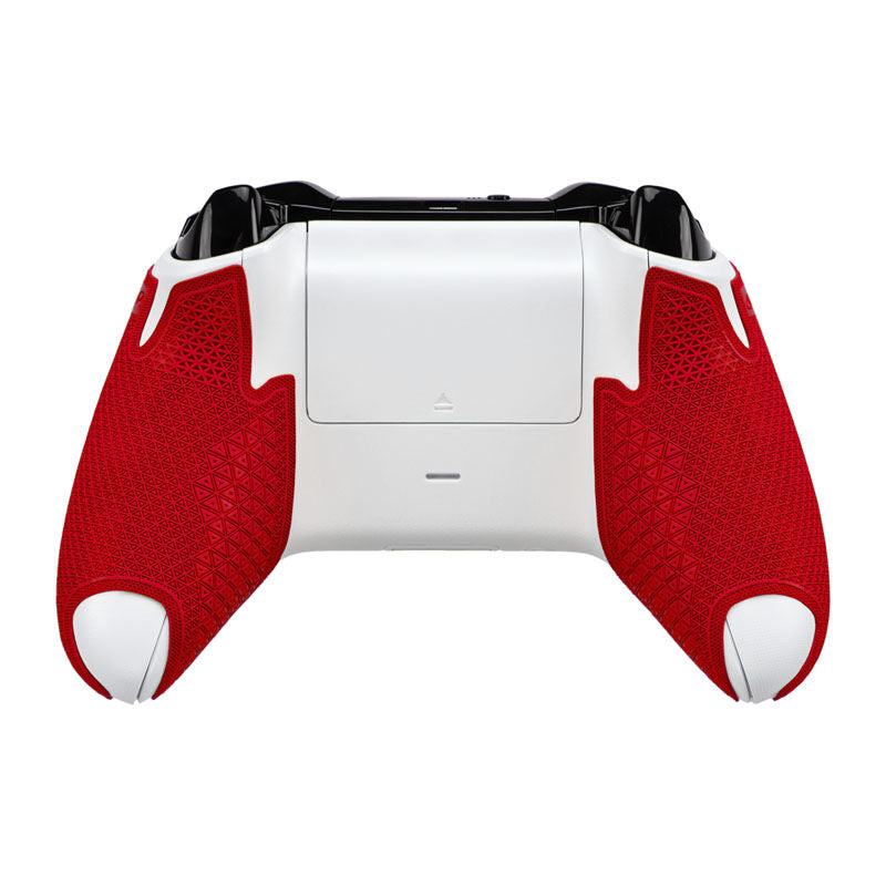 Nærbilde av tekstur på Lizard Skins XBOX One kontroller-grip Crimson Red