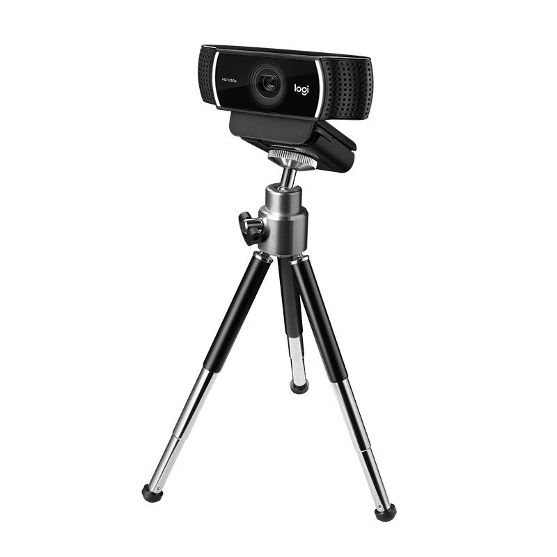 Logitech C922 Pro Stream webkamera montert på skjerm