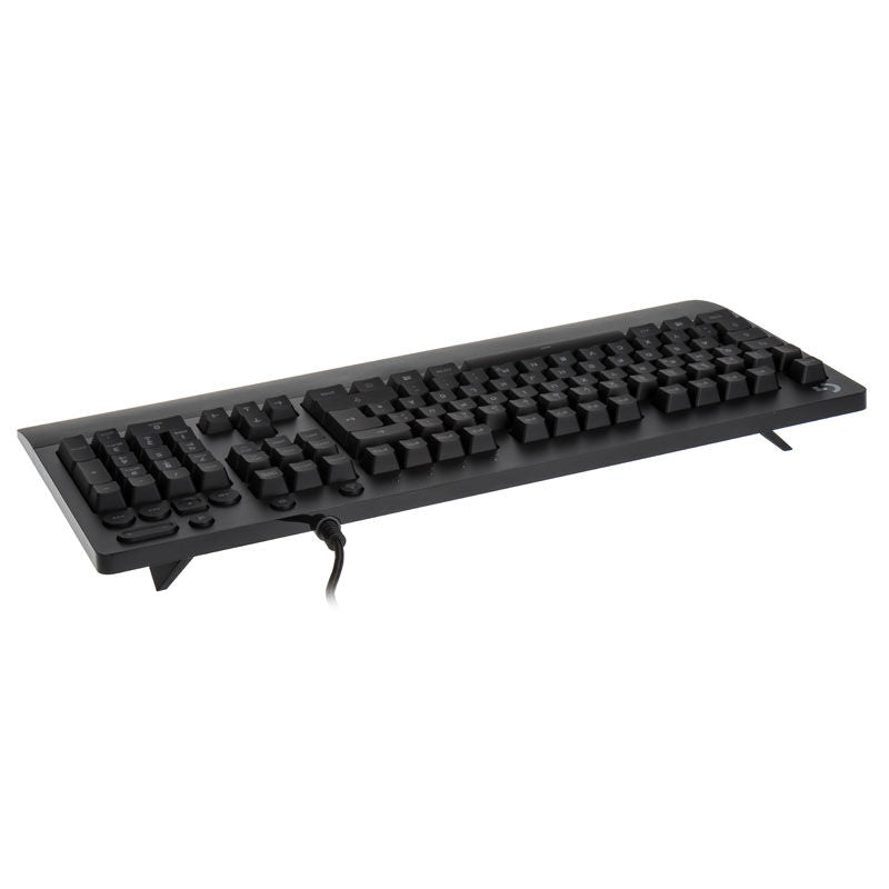 Logitech G213 Prodigy gamingtastatur RGB svart montert på skrivebord