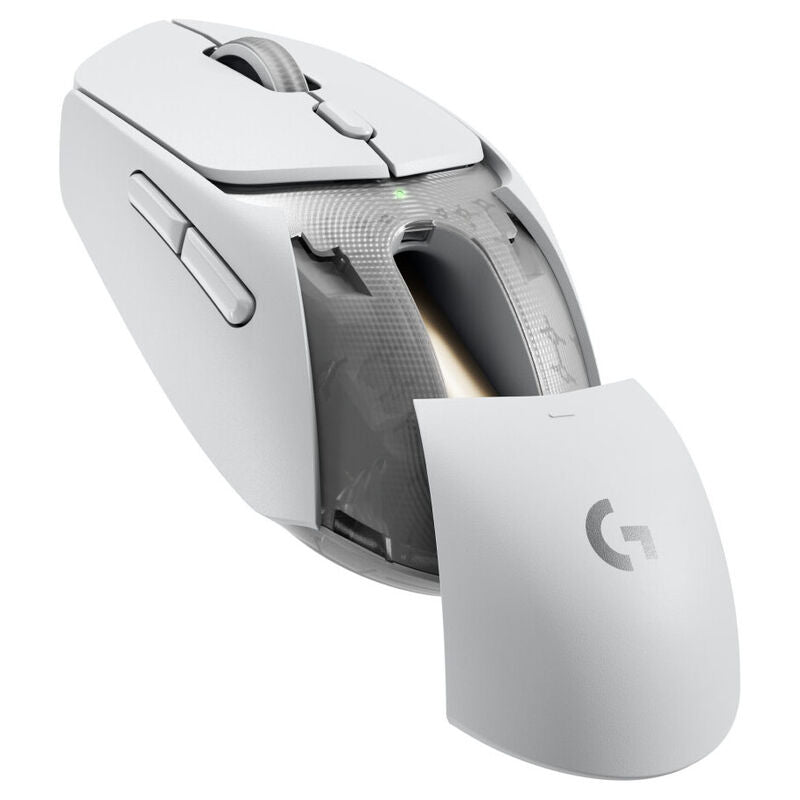 Logitech G309 Lightspeed trådløs gamingmus 25K DPI hvit montert