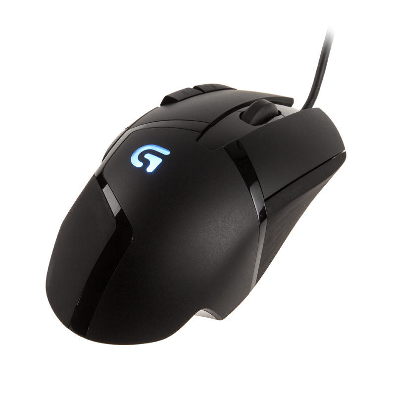 Montert Logitech G402 Hyperion Fury gamingmus med USB-kabel
