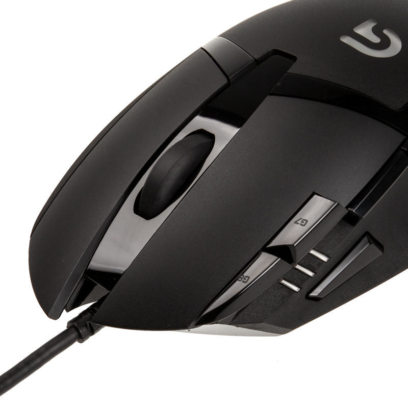 Oversikt over Logitech G402 Hyperion Fury gamingmus design og farger