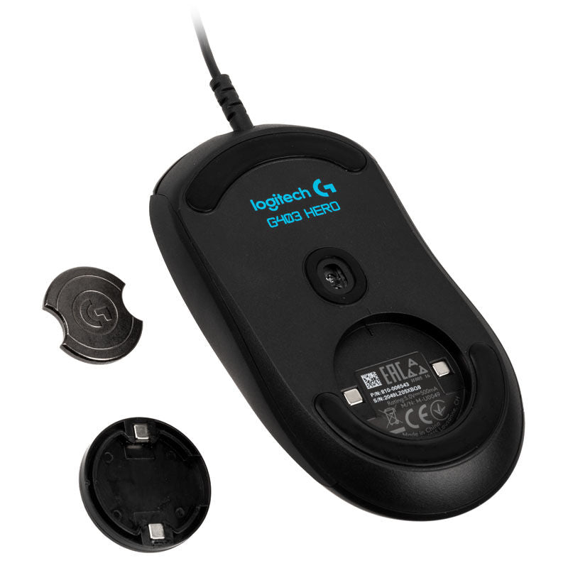 Logitech G403 Hero gamingmus kablet 16K DPI RGB svart kabel
