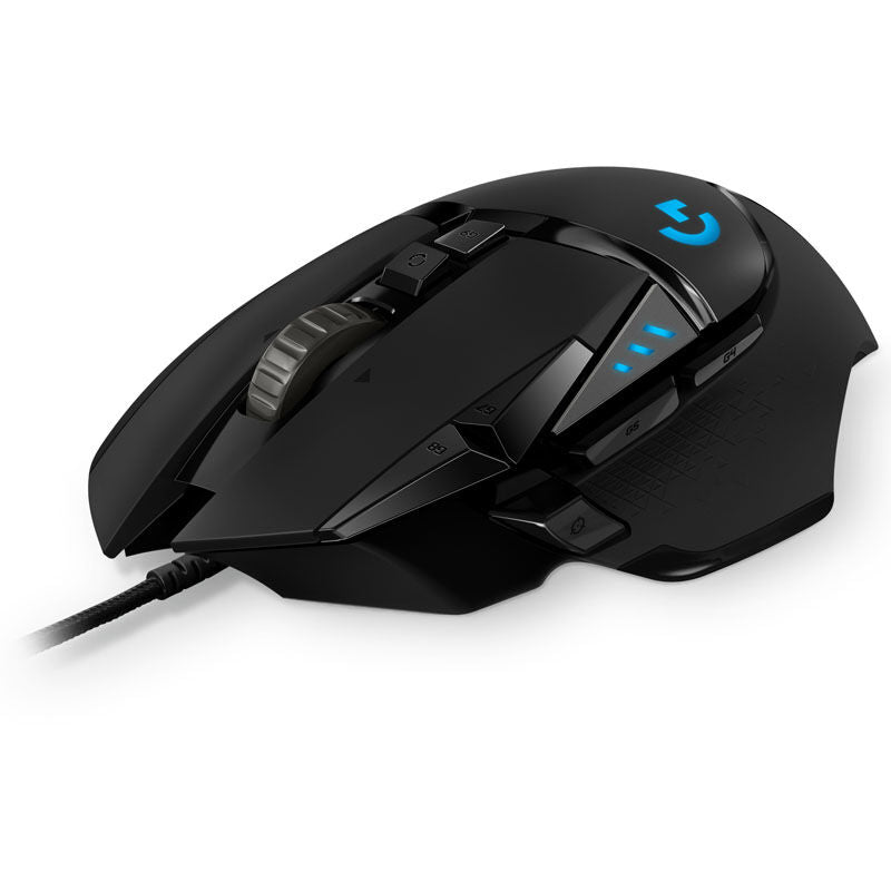 Logitech G502 Hero gamingmus 16000 DPI RGB svart forfra