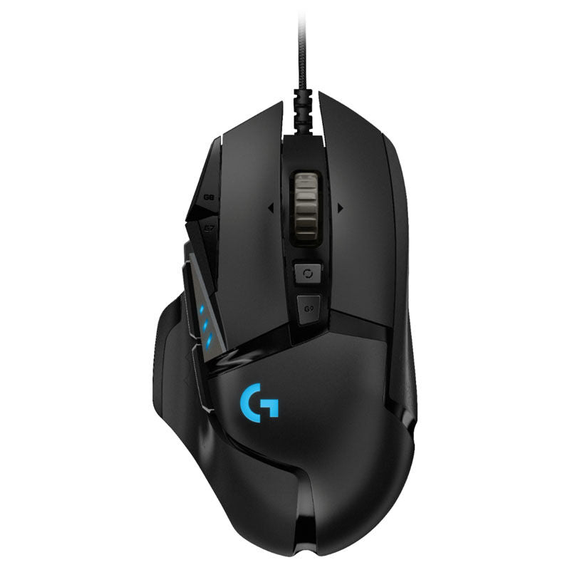 Logitech G502 Hero gamingmus 16000 DPI RGB svart bakside