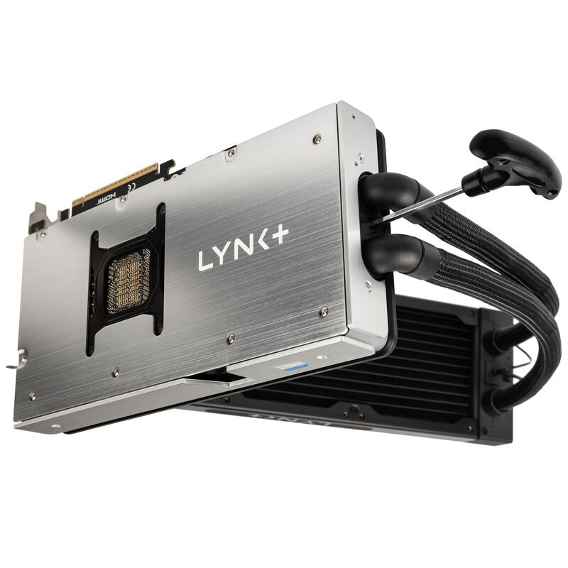 LYNK+ RTX 5090 vannkjøling Upgrade Kit for Palit montert i PC