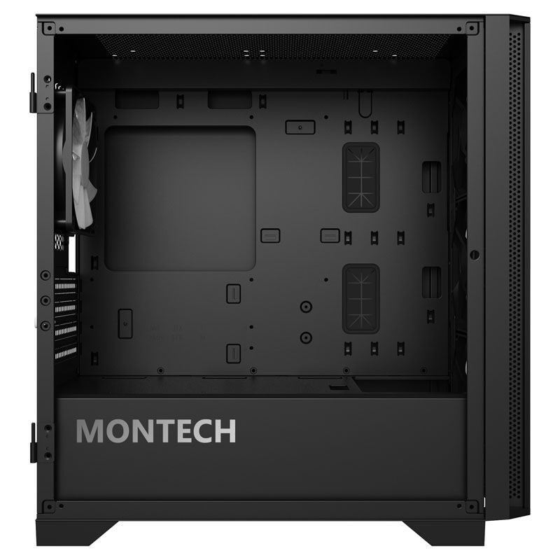 Montech AIR 100 ARGB kabinett montert med komponenter