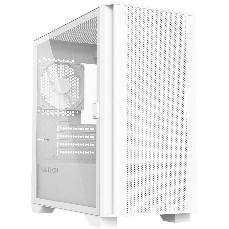 Montech AIR 100 LITE kabinett midtårn Micro-ATX herdet glass svart forfra
