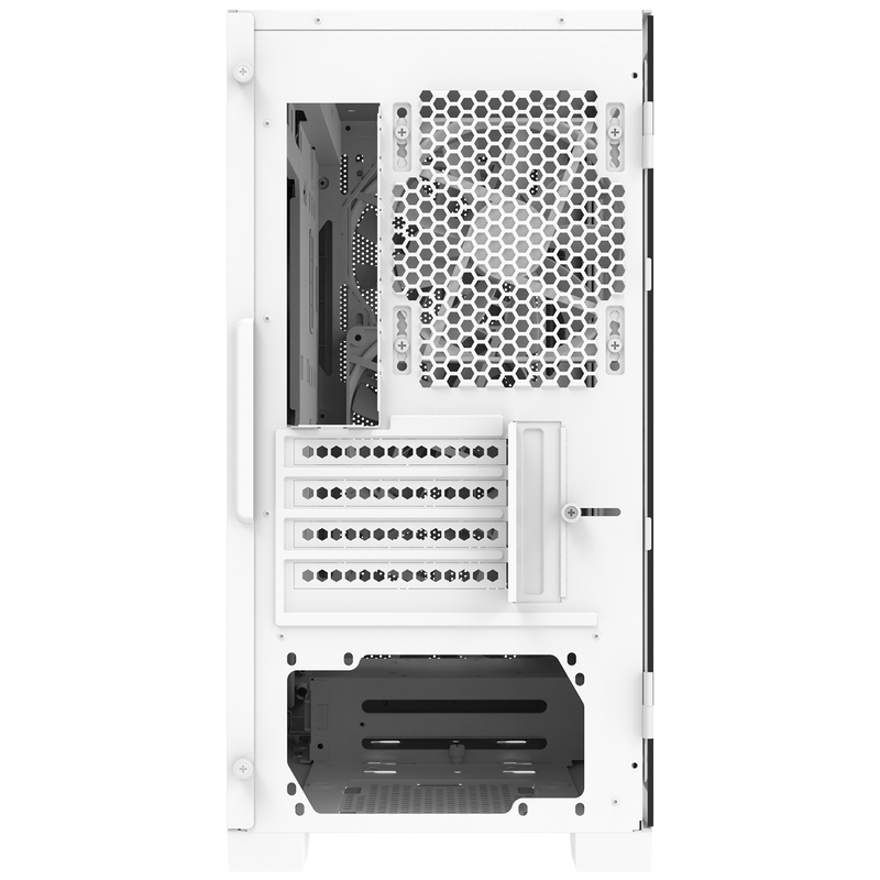 Montech AIR 100 LITE kabinett midtårn Micro-ATX herdet glass svart nærbilde av kjølevifter
