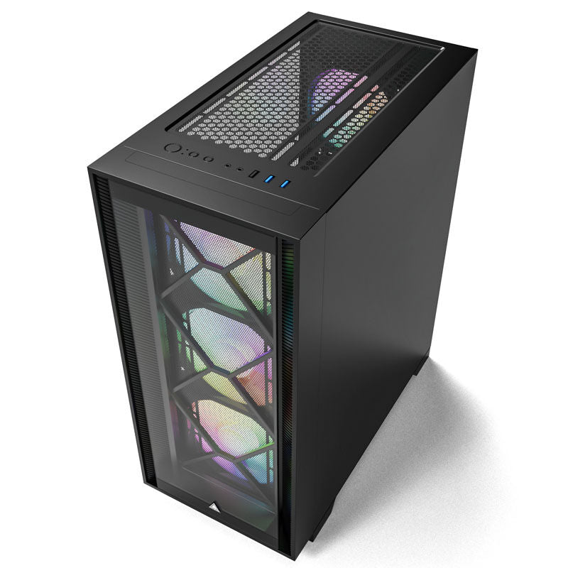 Montech AIR 1000 Premium kabinett bakside med tilkoblinger
