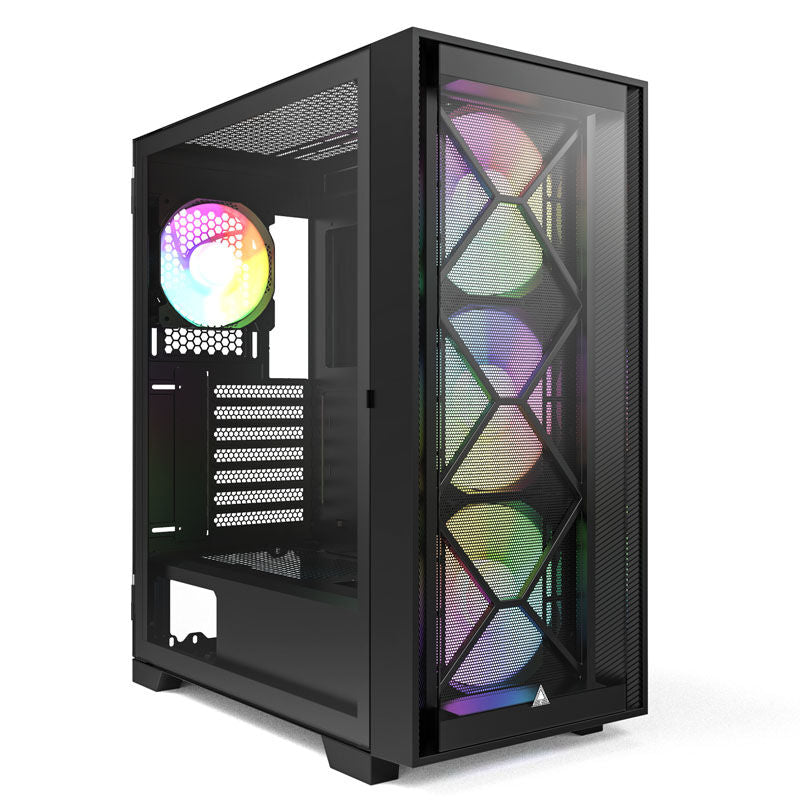 Montech AIR 1000 Premium kabinett midtårn ARGB herdet glass svart forfra