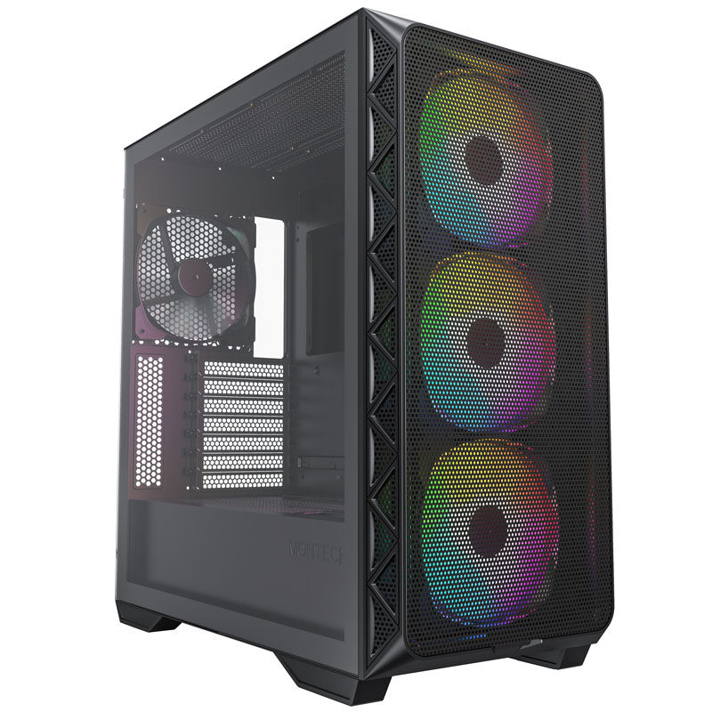 Montech AIR 903 MAX kabinett midtårn E-ATX ARGB herdet glass svart forfra