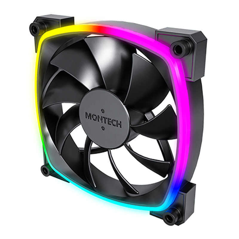 Detalj av rotorblader på Montech AX120 PWM ARGB vifte 120 mm svart 1600 RPM