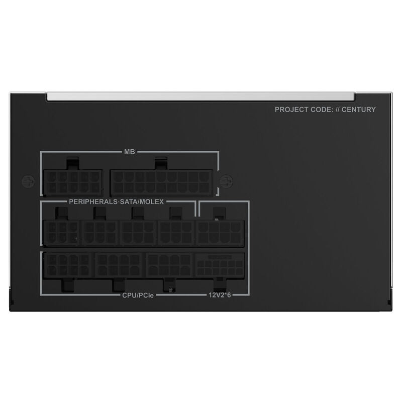 Montech Century II strømforsyning 850 W 80 PLUS Gold montert i PC
