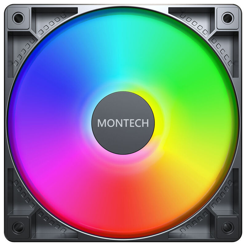 Montech GF120 PWM ARGB vifte 120 mm svart bakside