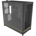 Montech HS01 kabinett midtårn ATX aRGB Back Connect svart forfra
