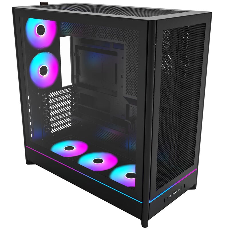 Montech HS01 PRO kabinett midtårn ATX ARGB herdet glass svart forfra