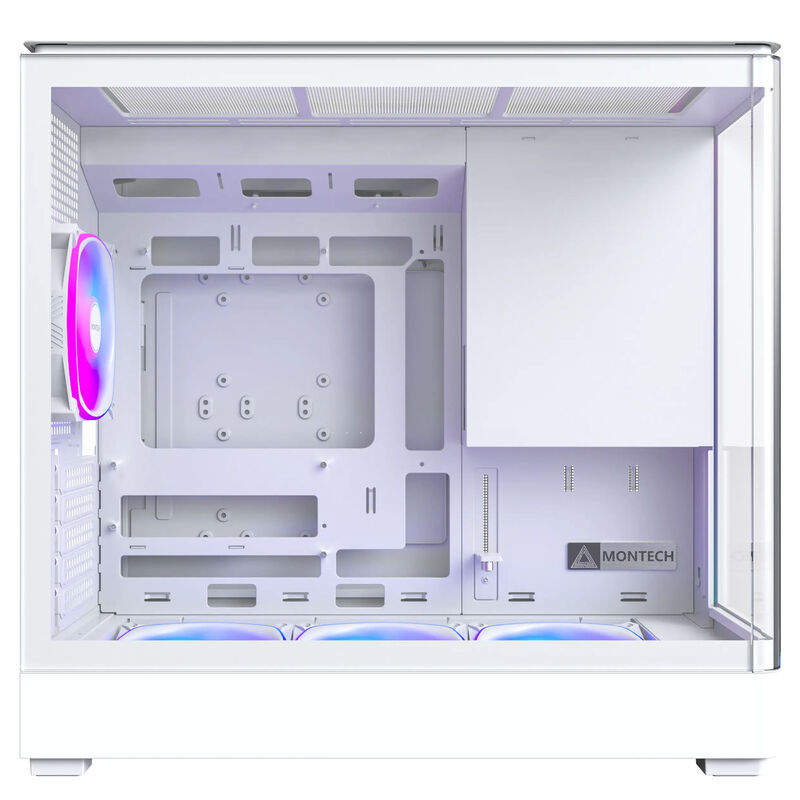Montech KING 15 PRO kabinett mATX RGB herdet glass hvit bakside