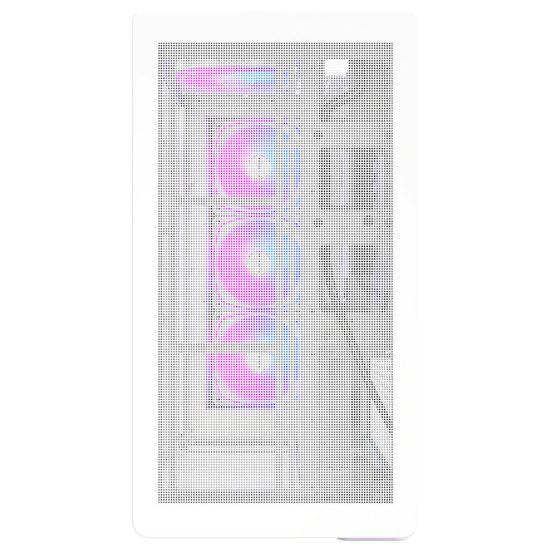 Montech KING 15 PRO kabinett mATX RGB herdet glass hvit nærbilde av herdet glass sidepanel