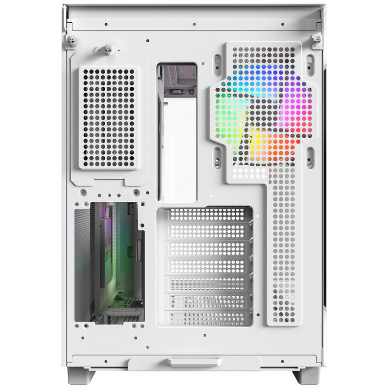 Montech KING 65 PRO kabinett midtårn ATX ARGB hvit synsvinkel fra siden
