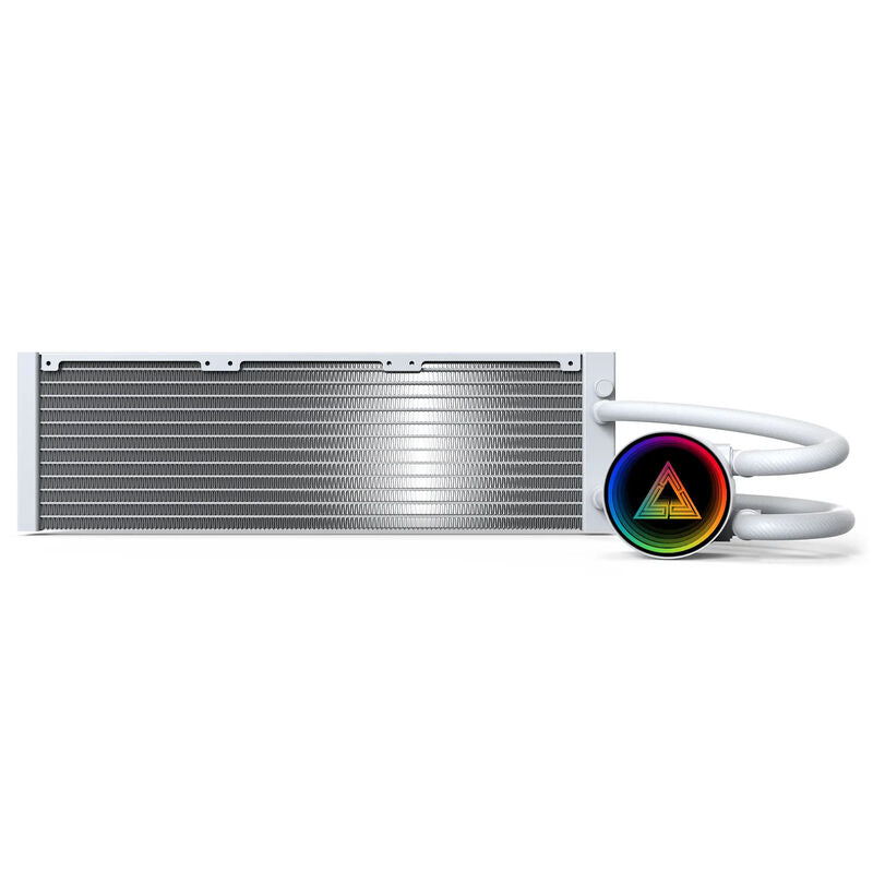 Montech LightFlow ARGB 360 AIO vannkjøling montert i PC