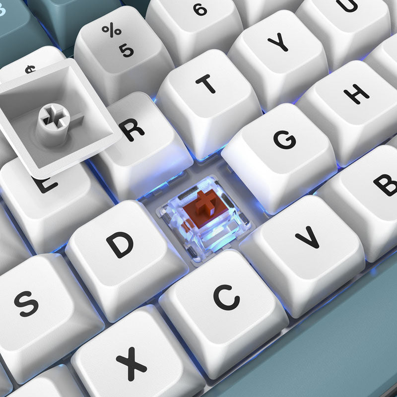 Montech MKey TKL Freedom tastatur nærbilde av PBT keycaps