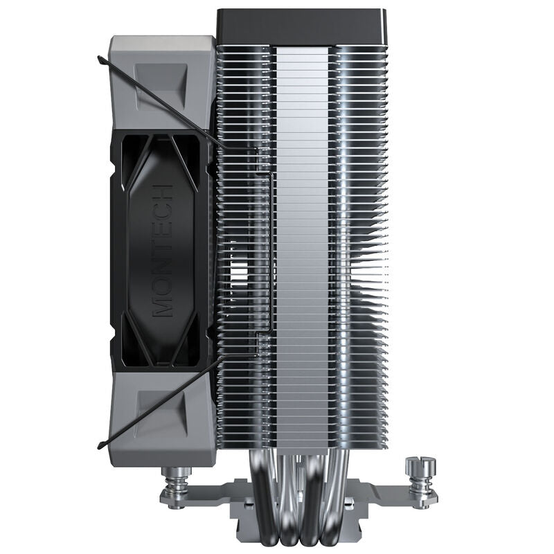 Montech NX400 Black CPU-kjøler detalj av heatpipes