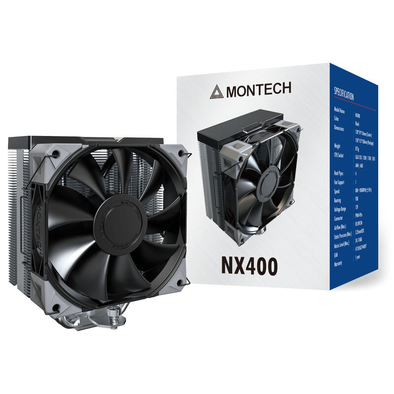 Montech NX400 Black CPU-kjøler sideprofil